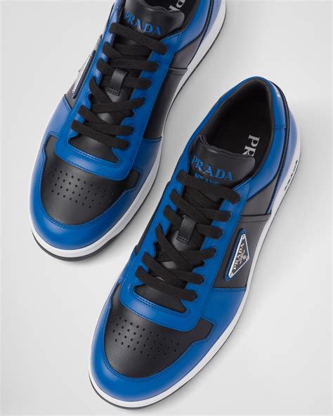 prada 2eg361|Black/cobalt Blue Downtown Leather Sneakers .